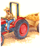 Driving a tractor with a trailer