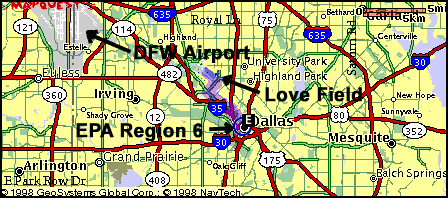 Map of Dallas area