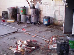 The former Minty Auto Sales in Patchogue, NY, before being cleaned up.