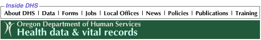 Oregon DHS: Health data & vital records.