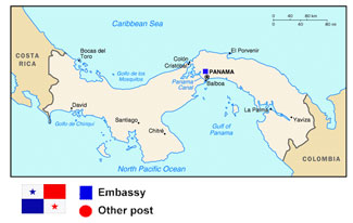 Map and flag of Panama.