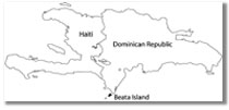 Map of Hispaniola and Beata Island