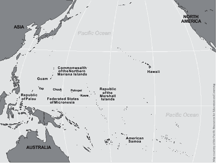 Regional map of the U.S.-associated Pacific Islands