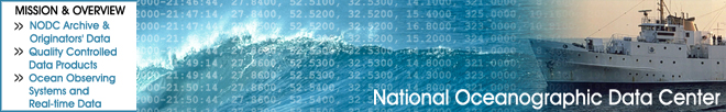 National Oceanographic Data Center banner image with wave and ship