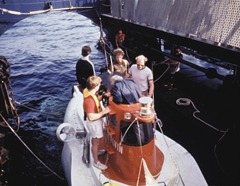 Walter Cronkite aboard the Alvin in 1982