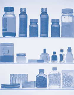 Image of medication on shelves