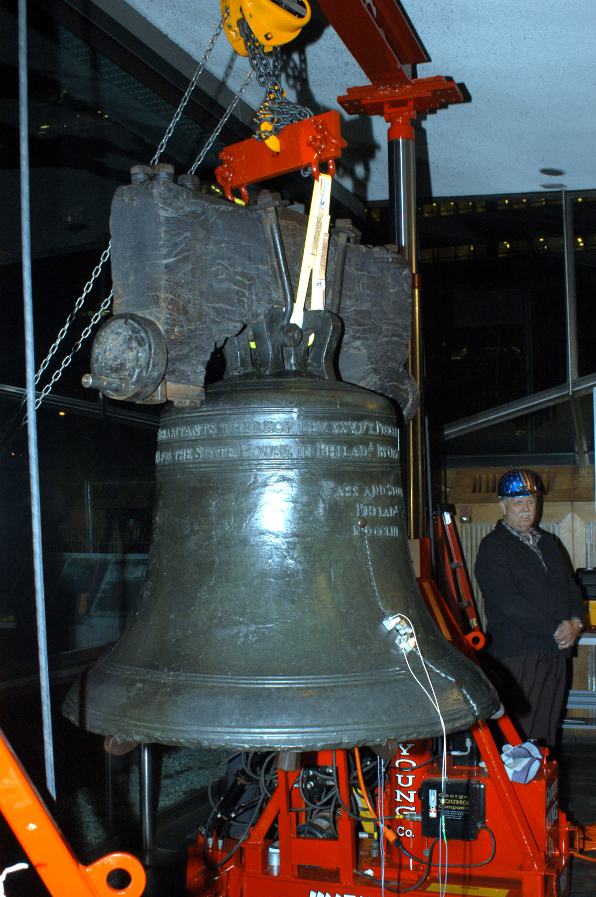 The Liberty Bell hangs free