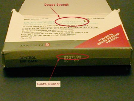 Photo of DURAGESIC 75 mcg/hr product carton