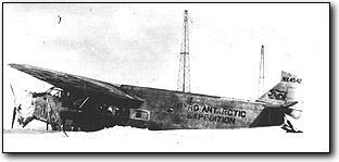 Photo of Byrd's plane; caption is below