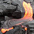 Link to View Lava Safely webpage - picture of lava flowing down a slope.