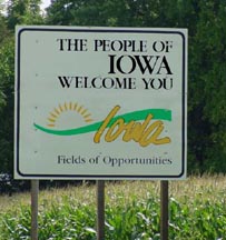 The People Of Iowa Welcome You.  Iowa - Fields of Opportunities