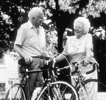 Photo of couple biking