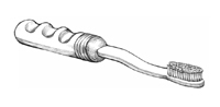 Illustration of a bicycle grip on a toothbrush handle