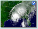 NOAA satellite image of Tropical Storm Isidore