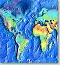 Mercator projection of world map