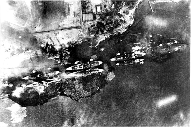 aerial view of Battleship Row