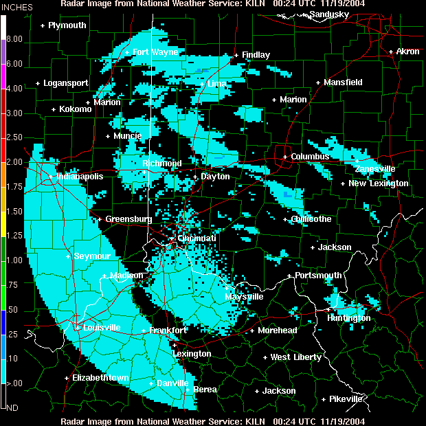 Cincinnati, OH 1-Hour Precipitation