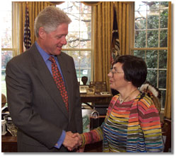 President Clinton and Nancy Andreasen