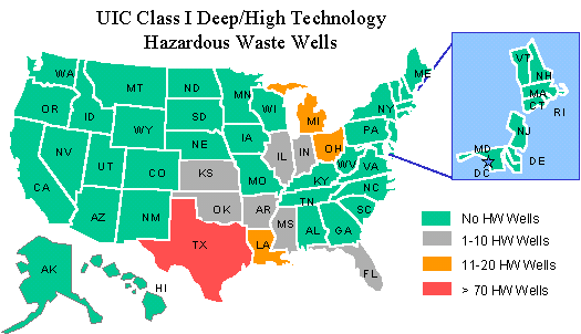 UIC Class I Deep/High Technology Hazardous Waste Wells