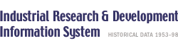 Industrial Research and Development Information System - Historical Data 1953-98