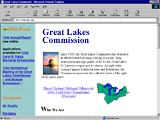 Screen shot of Great Lakes Web site