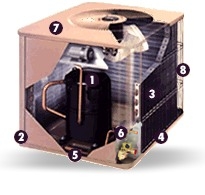  diagram of an airconditioning unit, cutaway to show locations that contain mercury or mercury-containg compunds