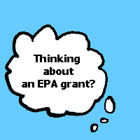 Animation of sun evaporating a cloud: Thinking about an EPA grant? Help is on the way.  Introducing the EPA Grant Writing Tutorial.