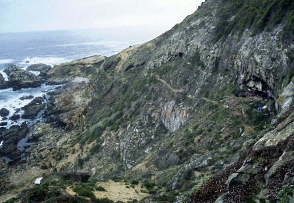 view to west of Blombos Cave and Indian Ocean