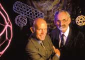 Photo of Nobel laureates Robert Curl and Richard Smalley - click for details