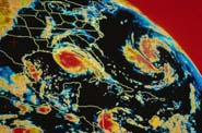image- Dopplar radar view of Hurricane Andrew