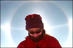 Photo of woman and atmospheric haloes