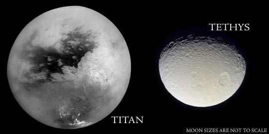 Images of Titan and Tethys
